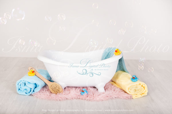 Baby Bathtub - Digital backdrop /background - psd with layers