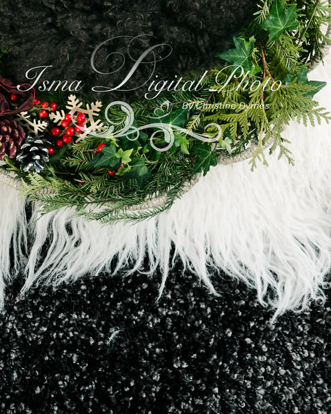 Christmas garland newborn winter feeling - Digital backdrop /background - psd with layers