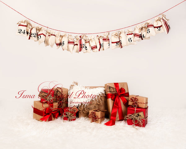 Christmas Gifts - Beautiful Digital background Newborn Photography Prop download - psd with Layers