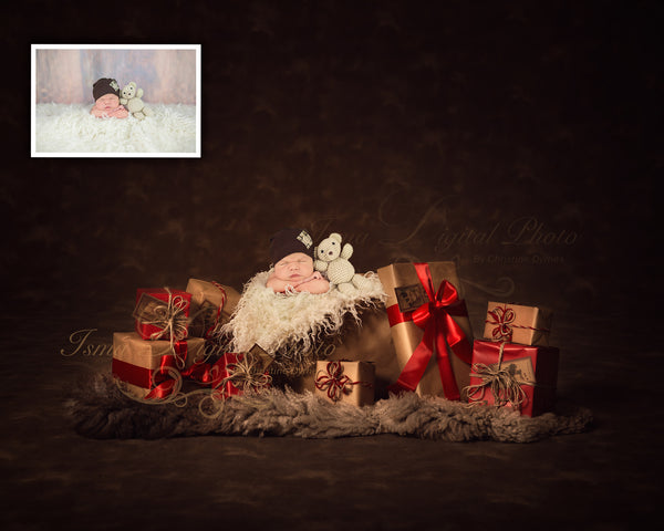 Christmas gifts - Digital backdrop /background - psd with layers
