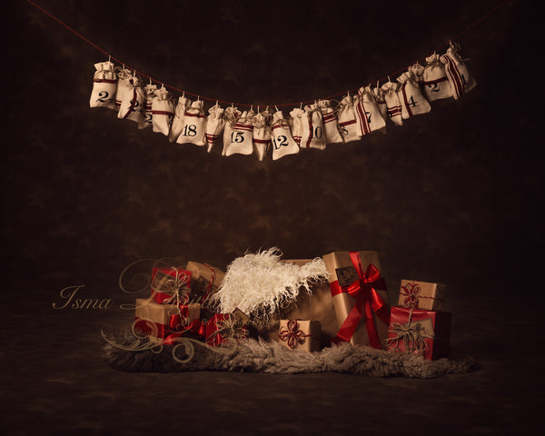 Christmas gifts with - Digital backdrop /background - psd with layers