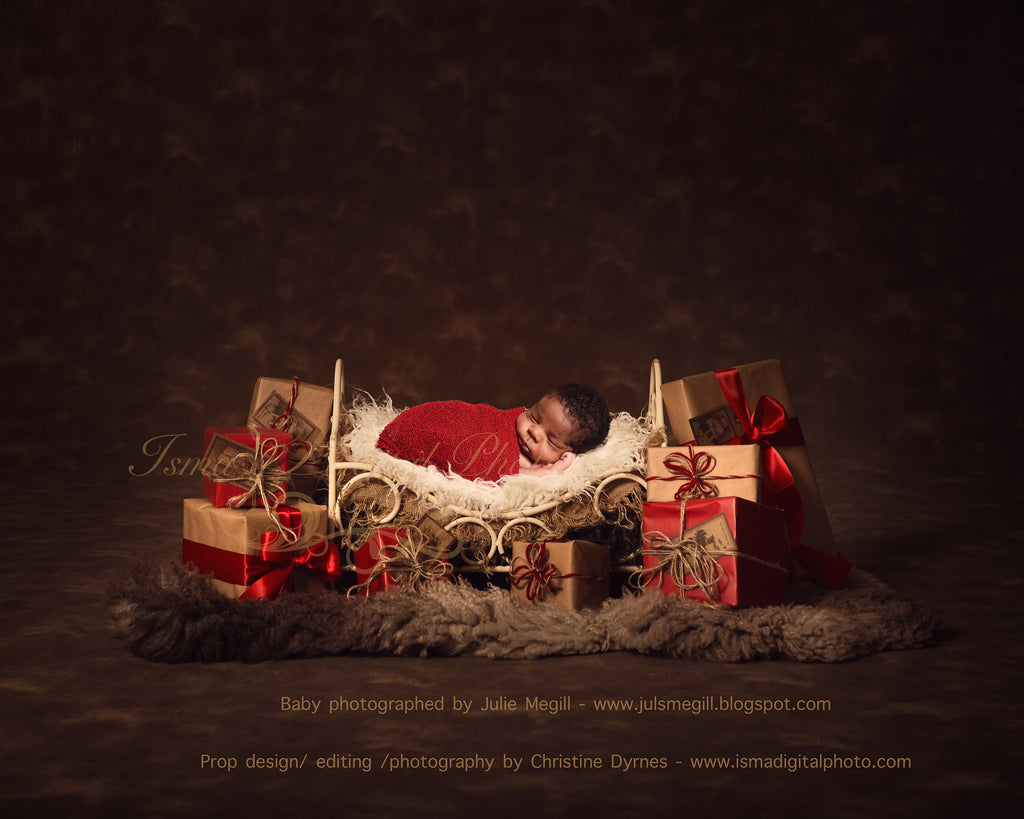 Christmas Iron Bed Gifts With Dark Background 2- Beautiful Digital