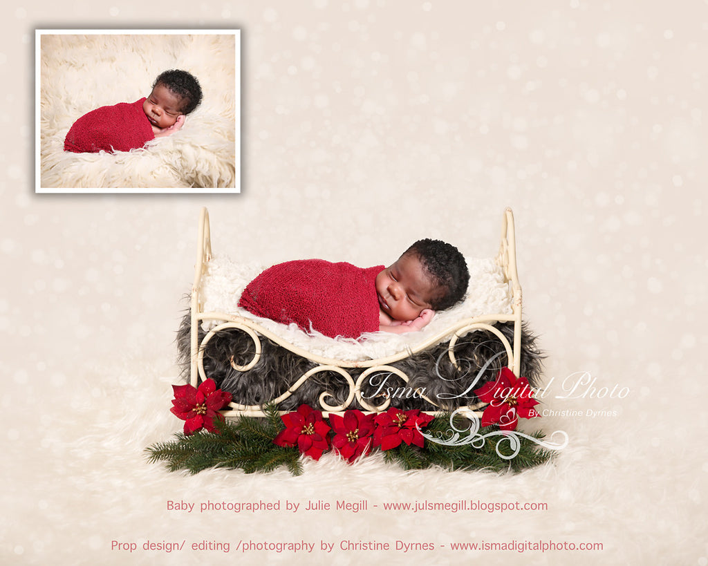 Christmas Wooden Barrels - Beautiful Digital background Newborn