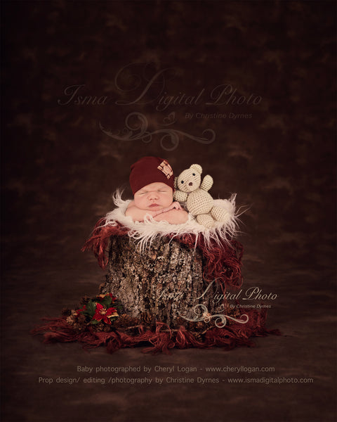 Christmas tree stump - Newborn digital backdrop - psd with layers