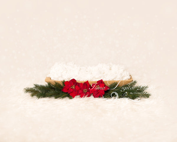 Christmas wooden barrels - Digital backdrop /background - psd with layers