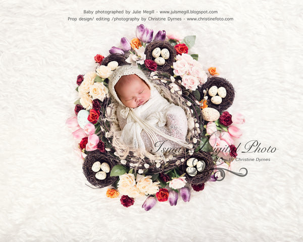 Easter Wreath With Flower 2 - Beautiful Digital background Newborn Photography Props download