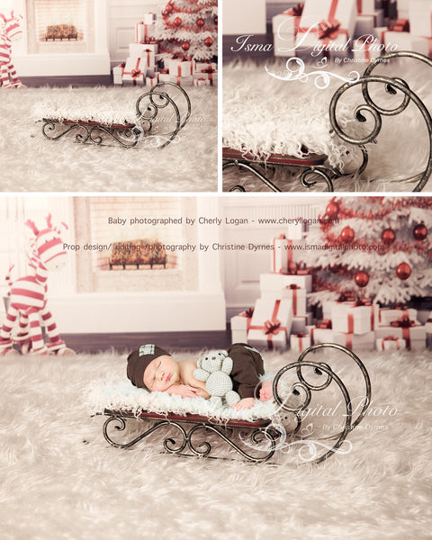 Christmas Background With Sleigh 2 - Beautiful Digital background backdrop download