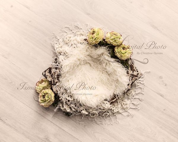 Handmade wooden bowl 2 - Digital backdrop /background - psd with layers