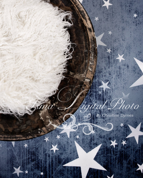 Handmade wooden bowl with star background  - Digital backdrop /background - psd with layers