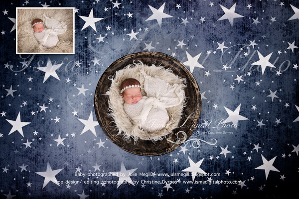 Handmade wooden bowl with star background  - Digital backdrop /background - psd with layers