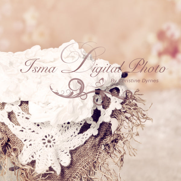 Bucket With Flowers Background  - Beautiful Digital Newborn Photography Props download