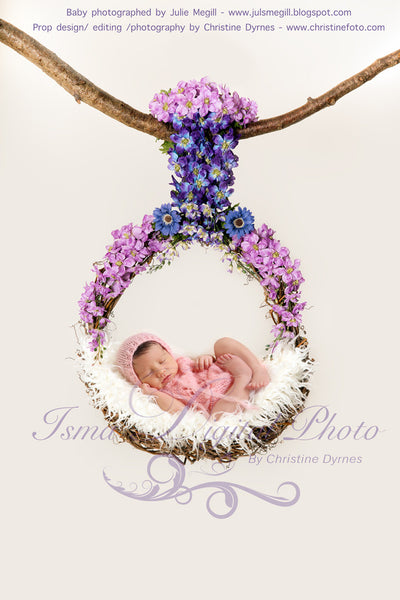 Flowers Garland Baby Swing  - Beautiful Digital background Newborn Photography Prop download