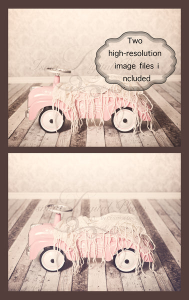 Toy car girl - Digital backdrop /background