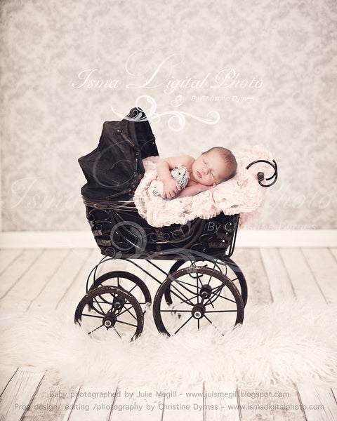 Antique baby carriage - Digital backdrop /background