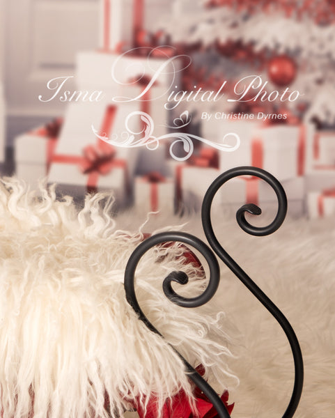 Christmas Background With Sleigh - Beautiful Digital background backdrop download