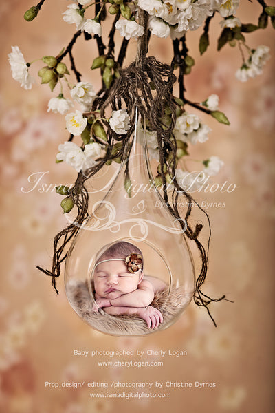 Glass Bowl With Flower Background - Beautiful Digital Newborn Photography Props download