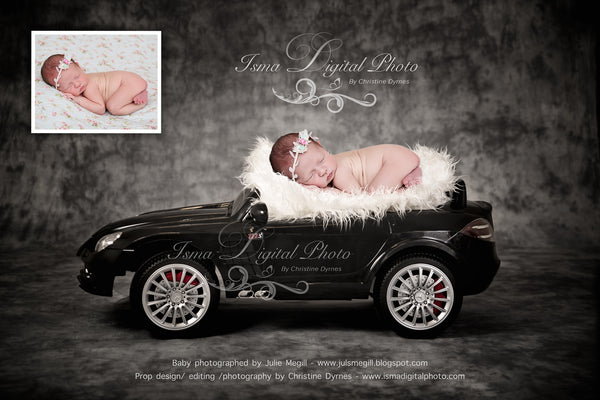 Newborn car - Digital backdrop /background - psd with layers