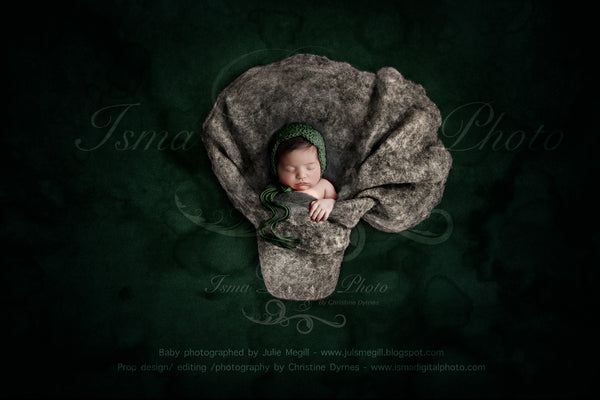 Newborn felted wool bed 1 - Digital backdrop /background - psd with layers