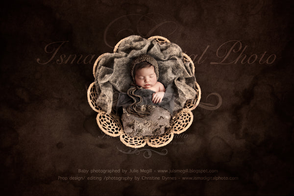 Newborn felted wool bed 6 - Digital backdrop /background - psd with layers