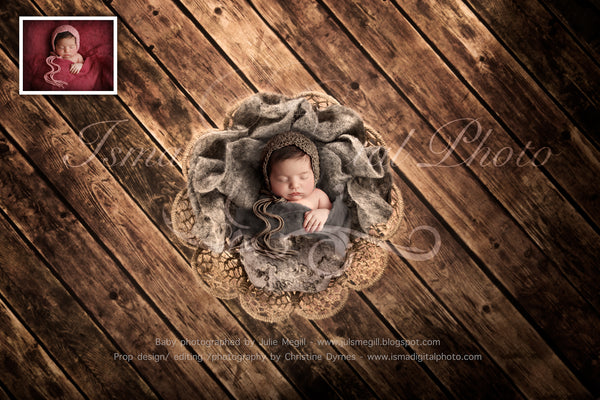 Newborn felted wool bed 7 - Digital backdrop /background - psd with layers