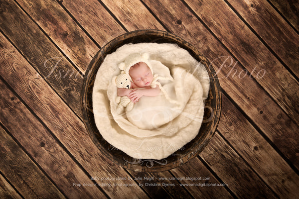 Newborn felted wool bed 8 - Digital backdrop /background - psd with layers