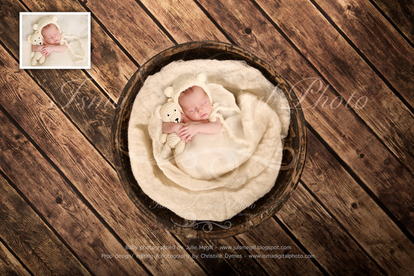 Newborn felted wool bed 8 - Digital backdrop /background - psd with layers