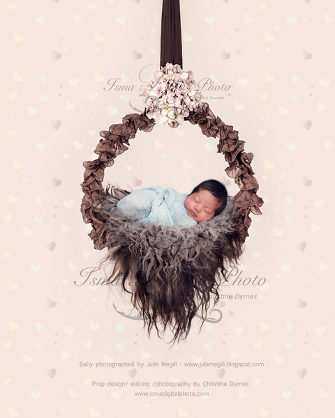 Newborn hanging circle design - Digital backdrop /background - psd with layers
