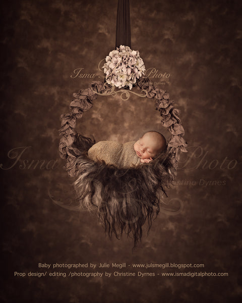 Newborn hanging circle design - Digital backdrop /background - psd with layers
