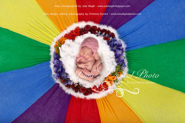 Rainbow baby 1 - Digital backdrop /background - psd with layers