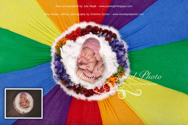 Rainbow baby 1 - Digital backdrop /background - psd with layers