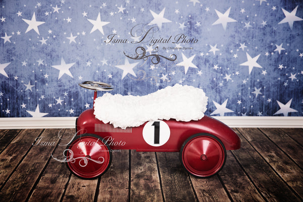 Package deal, 4 images - Red toy car with star background - Digital backdrop - psd with layers