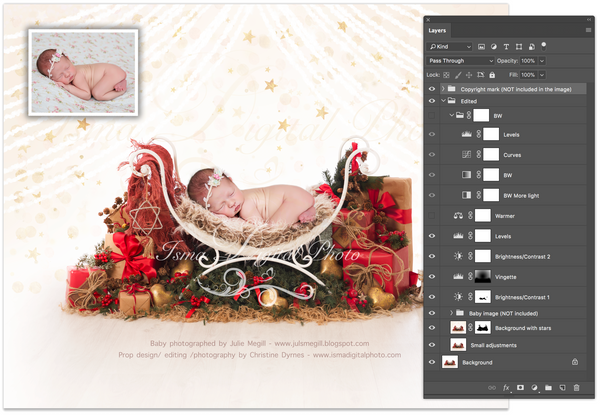Christmas iron bed chair with light background - Newborn digital backdrop - psd with layers