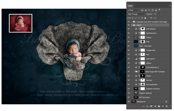 Newborn felted wool bed 2 - Digital backdrop /background - psd with layers