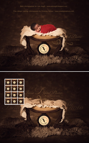 Weight with dark background - Digital backdrop /background - psd with layers