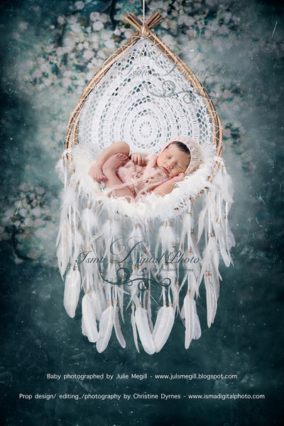 Wooden dreamcatcher - Digital backdrop /background - psd with layers