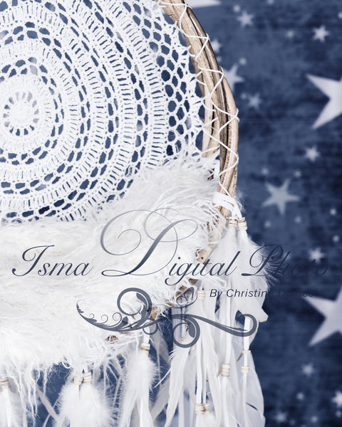 Wooden dream catcher - Digital backdrop /background - psd with layers
