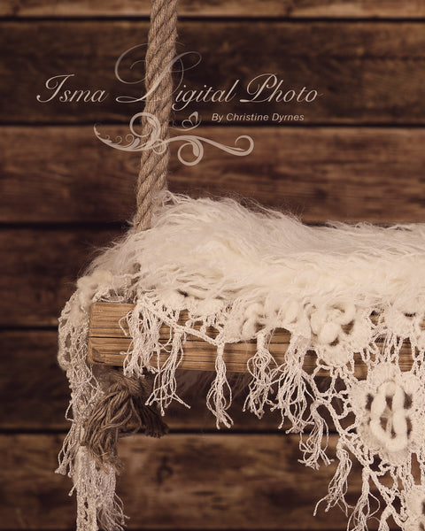 Wooden swing with wooden background - Digital backdrop /background - psd with layers