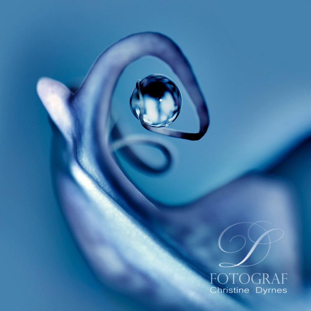 Artistic water drop - Blå Nisse - Limited edition of  10 copies